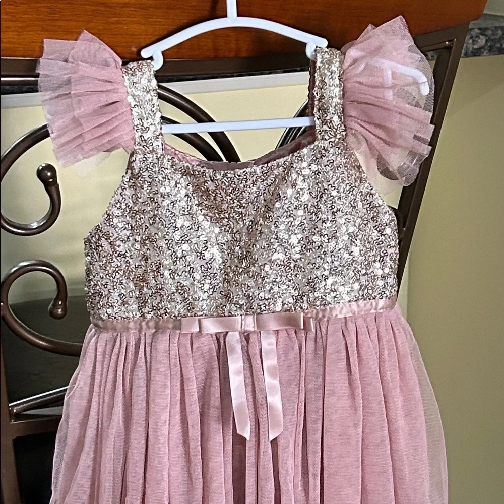 Popatu Little Girls Sequin Tulle Dress, featuring a sequin-embellished bodice